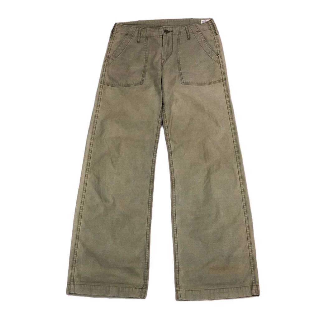 Orslow military sateen OG buckle back trousers