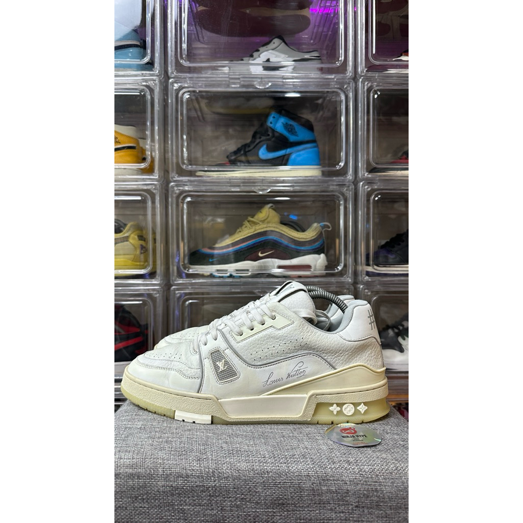 TRAINER WHITE LEATHER SNEAKERS , SNEAKERS , SHOES , SEPATU , SNEAKERS ITALY , SHOES ITALY , SEPATU I