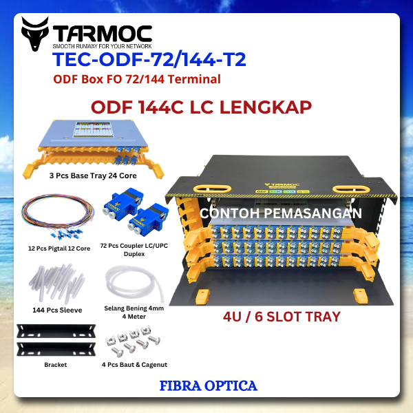 Fiber Optic ODF 144 Core LC Lengkap Rackmount | ODF 144C LC