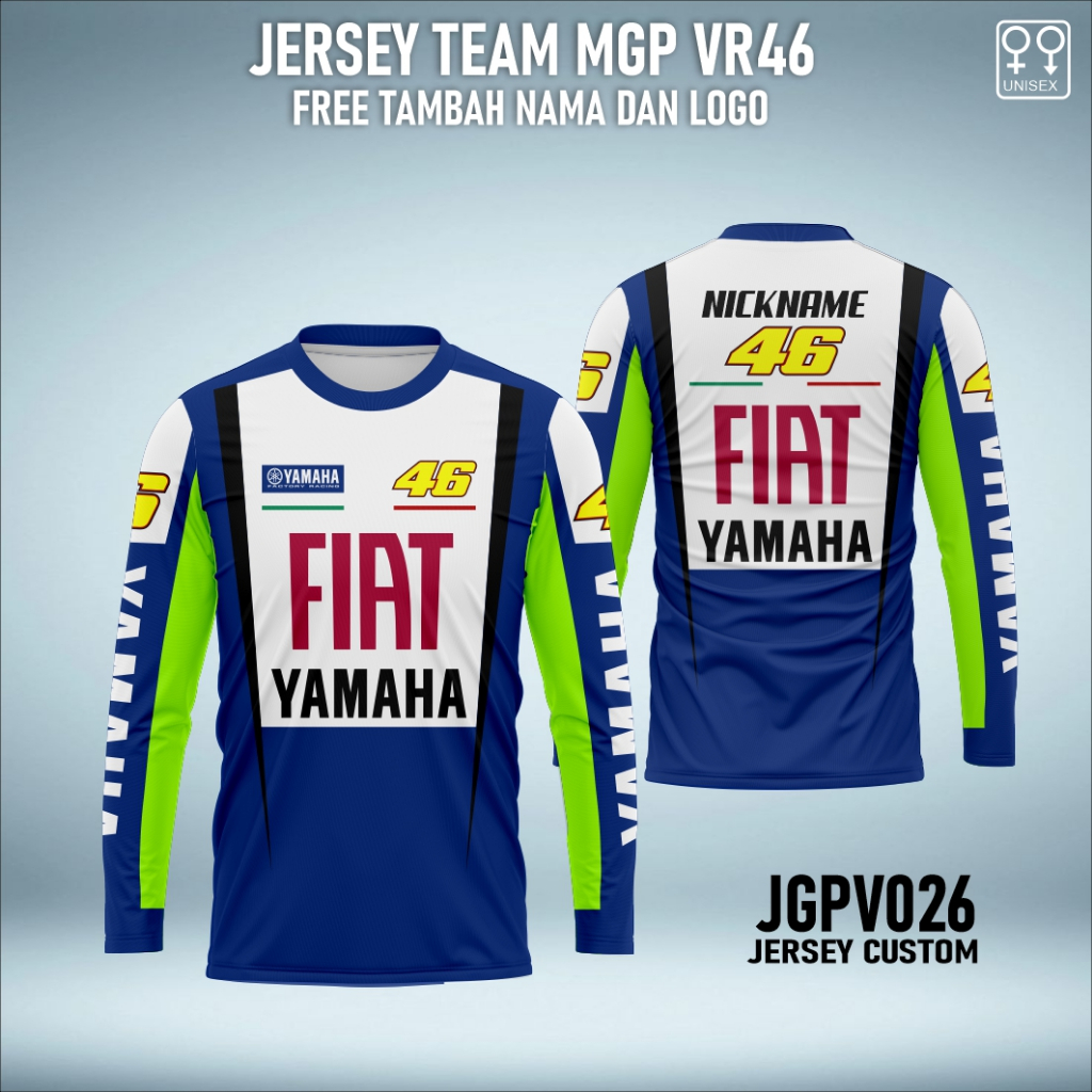 Jersey moto gp baju racing team VR46 kaos motogp lengan panjang