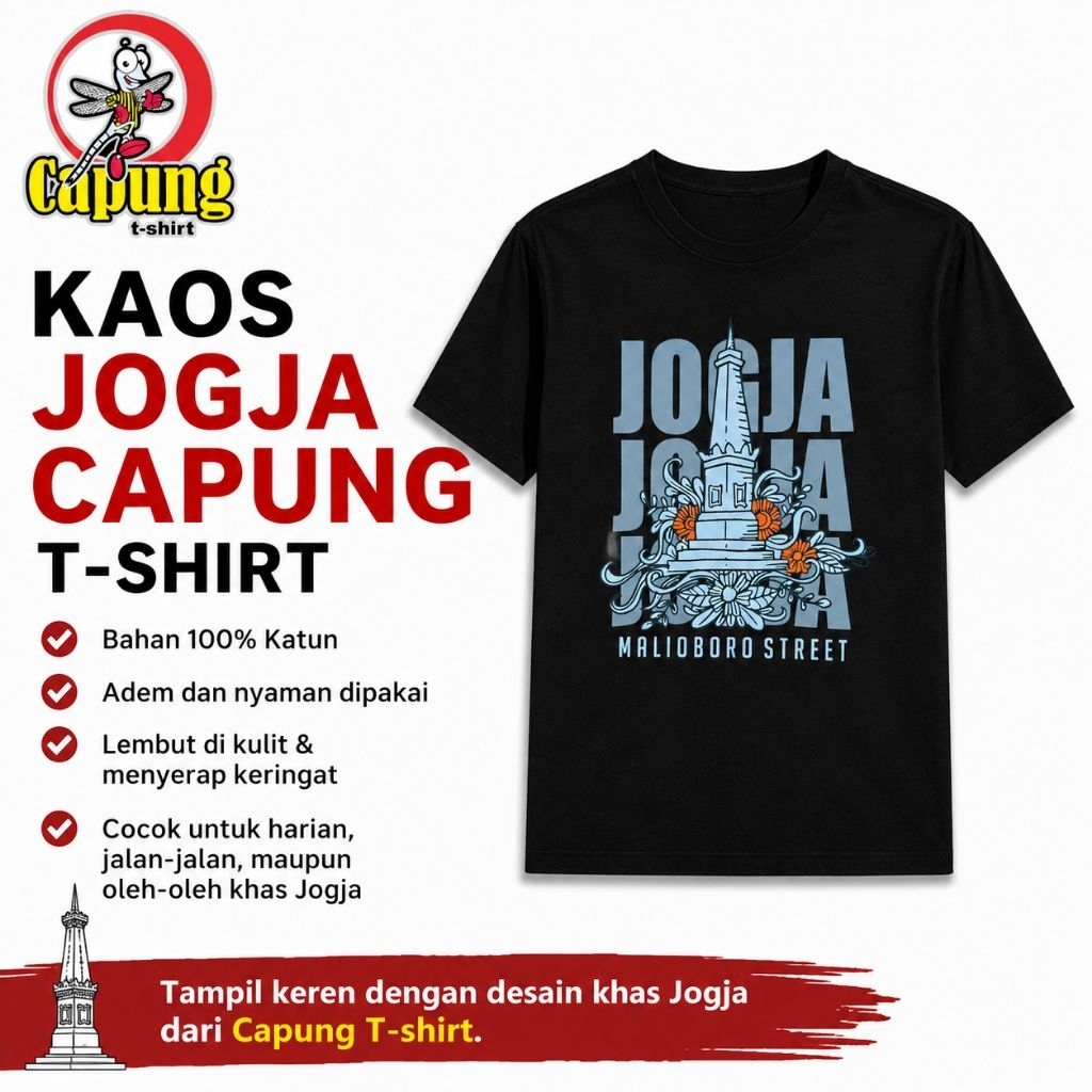 KAOS JOGJA SABLON MOTIF TUGU JOGJA KAOS JOGJA ASLI JOGJA OLEH OLEH KHAS JOGJA KAOS JOGJA DEWASA