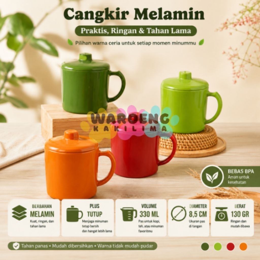 Gelas Mug Melamin UNICA 708 Tutup / Mug Melamin / Gelas Melamin