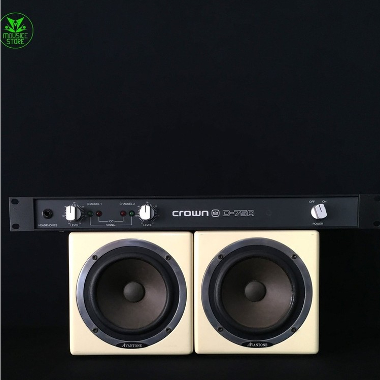 AVANTONE MIXCUBE 5.25" PASSIVE REFERENCE MONITOR PAIR + CROWN AUDIO D-75A PROFESSIONAL POWER AMPLIFI