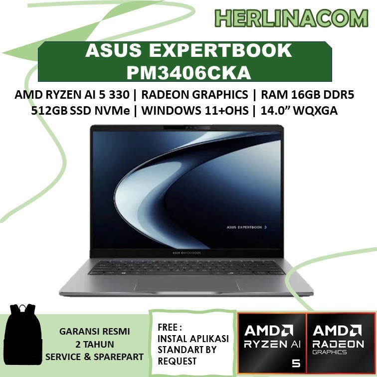 Laptop Asus Expertbook Ryzen AI 5 330U 16GB 512GB SSD - NZ5150WS