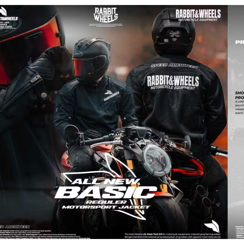 jaket rabbit & wheels all new basic reguler original