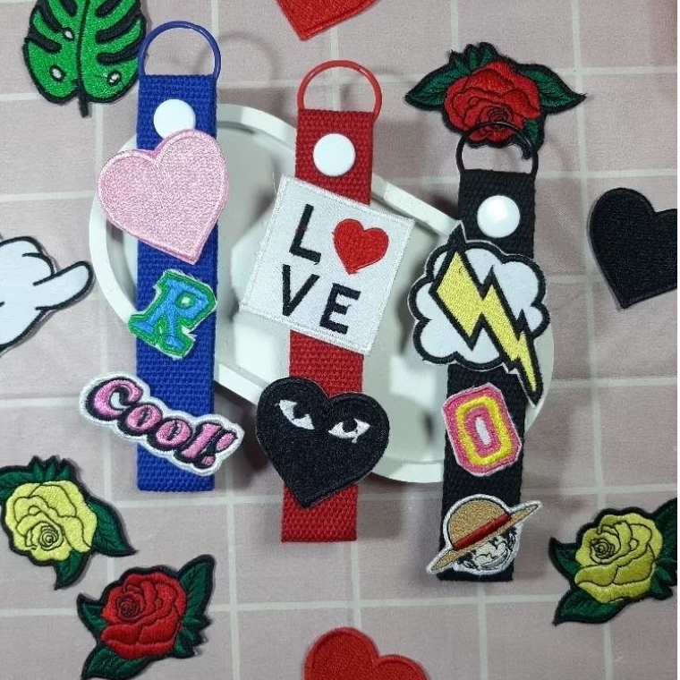 WEBBING KEYCHAIN CUSTOM NAMA & BORDIRAN