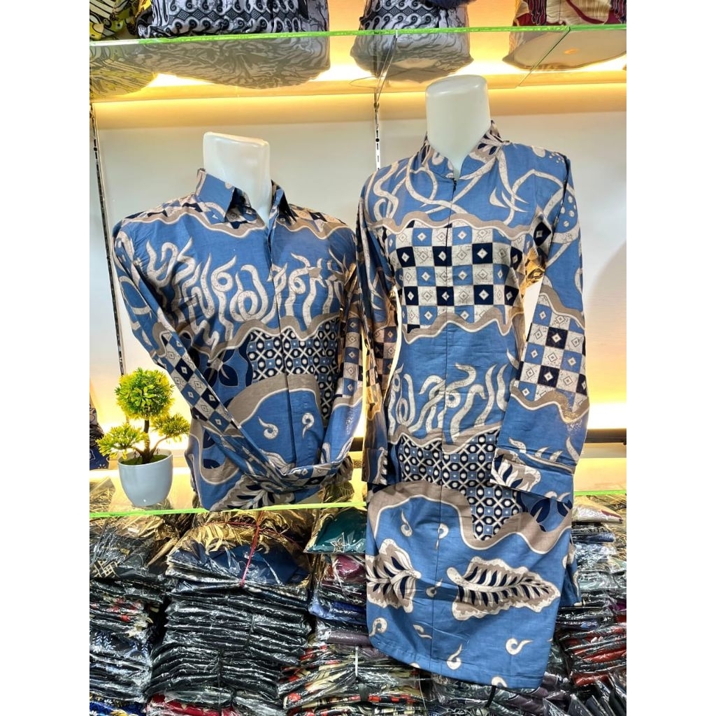 Batik cople  biru denim