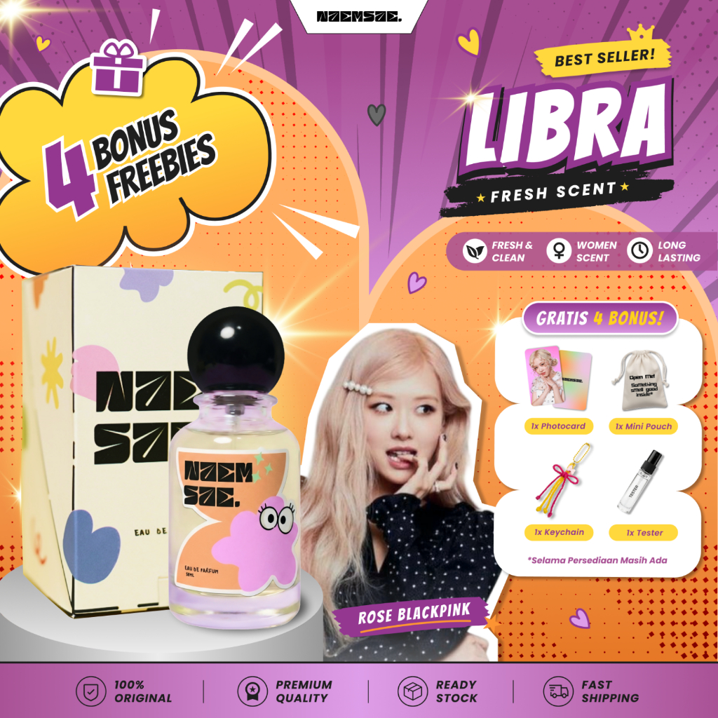 [BONUS 4 FREEBIES] Parfum Rose Blackpink "Libra" By Naemsae - Aroma Bold Sensual & Classy