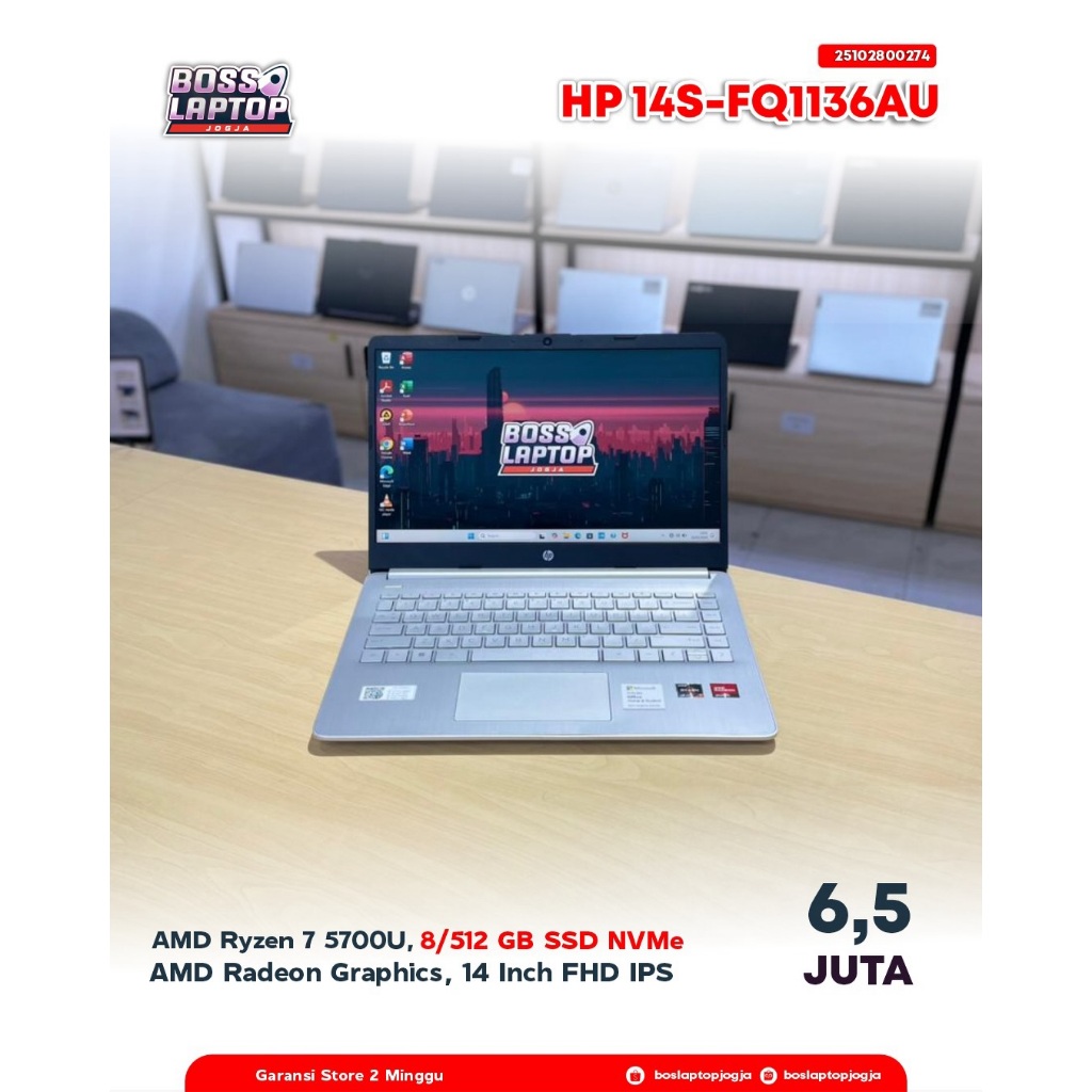 HP 14S-FQ1136AU  Ryzen 7 5700U 8/512 GB
