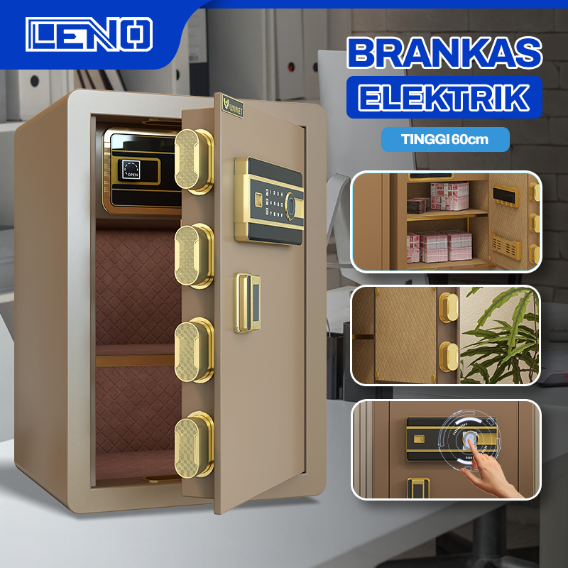 Brankas Uang - Brankas Besar Elektrik - Brankas Uang dan Emas UK 60cm Includer Pin dan Fingerprint