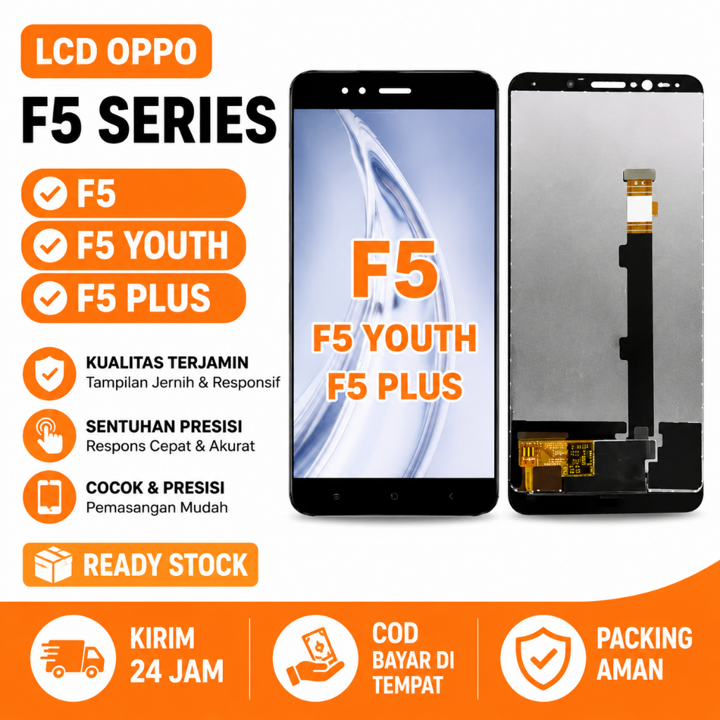LCD Touchscreen Fullset OPPO F5 / F5 YOUTH / F5 PLUS Layar Sentuh HP Original Garansi Test + Toolkit