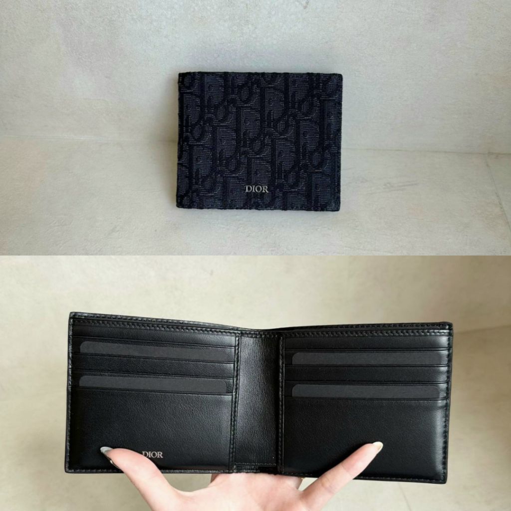 Dior Bifold Oblique Jacquard Wallet Man Black