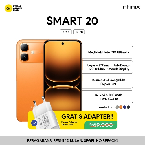 Infinix Smart 20 4/128GB | 4/64GB Helio G81 120Hz NFC 5200mAh Garansi Resmi Indonesia