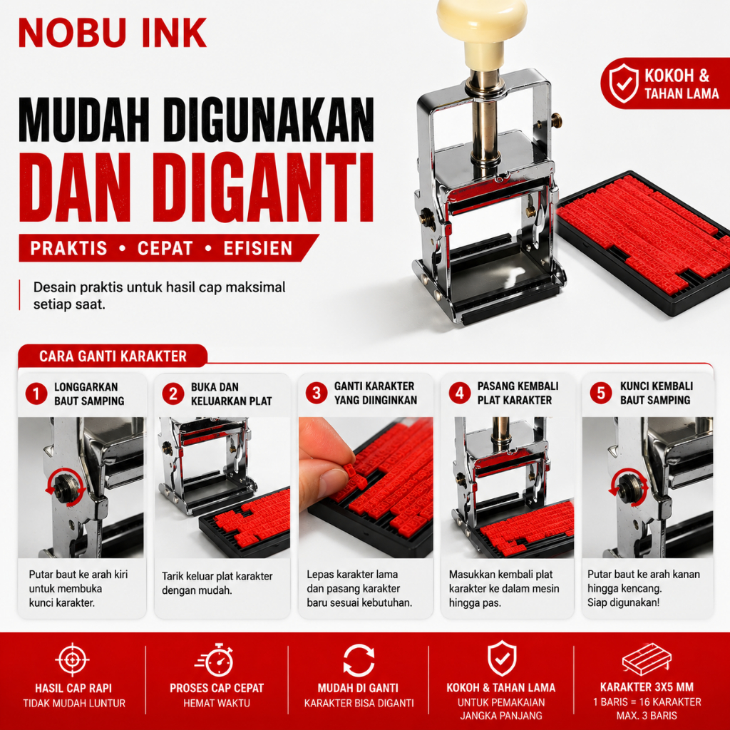 Mesin Coding Stempel Cetak Kemasan Expired Date, Tanggal, Kode - Nobu Ink Printer Permanen
