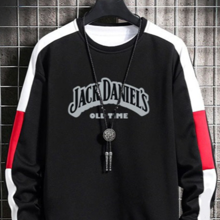 sweater pria wanita logo jack daniels jaket lengan panjang fleece lembut bisa custom logo/gambar