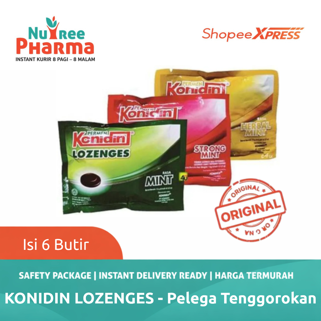 Permen Konidin Lozenges Isi 1 Sachet | Permen Konidin | Permen Batuk | Pelega Tenggorokan