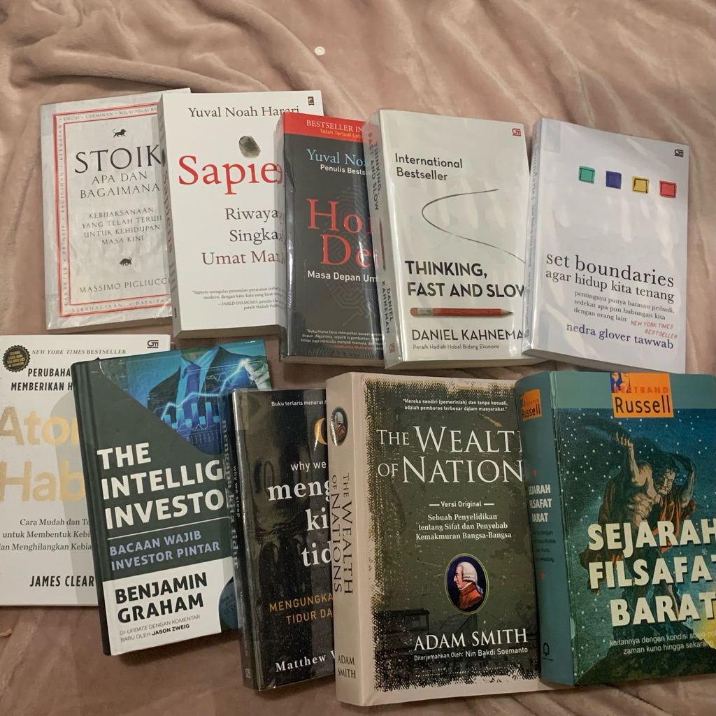 Atomic Habits | Sapiens | The Intelligent Investor | Sejarah Filsafat Barat | The Wealth of Nations 