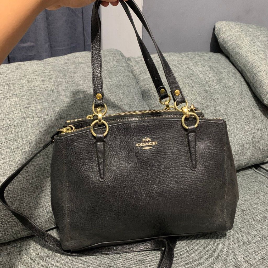 Preloved Tas Coach Christie Carryall Satchel Black