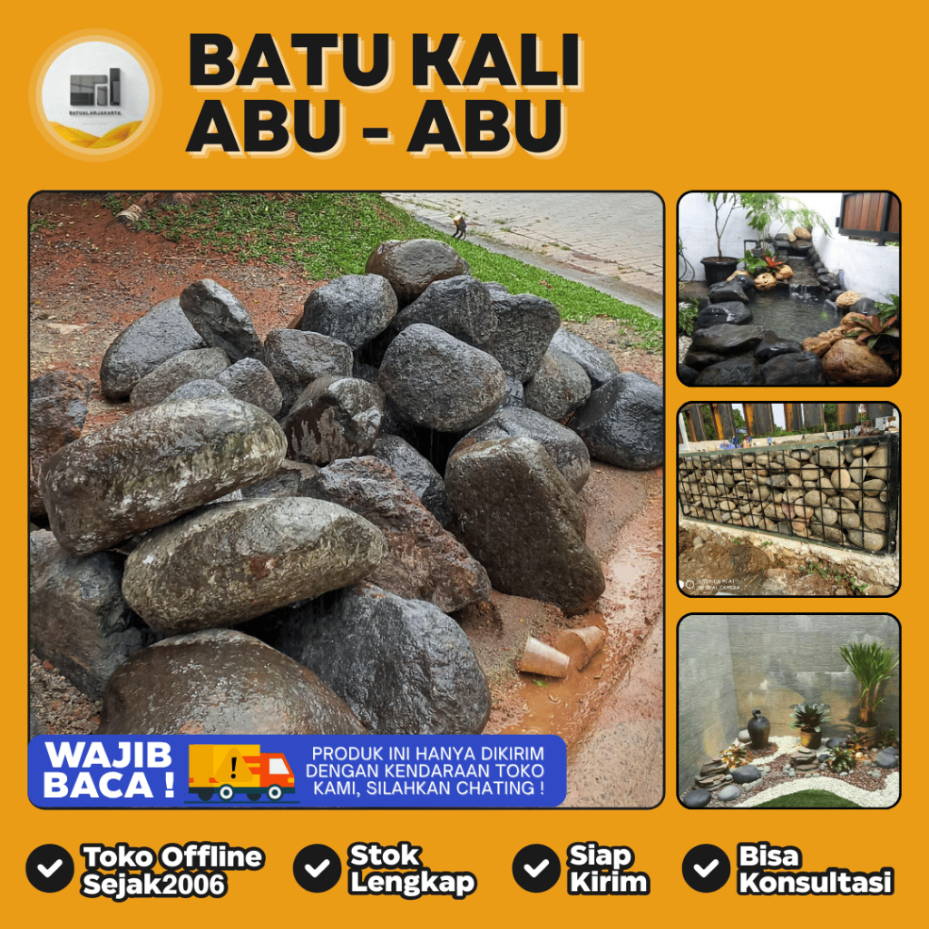 Batu Kali Abu-Abu Besar untuk Kolam, Taman, Outdoor, Dekorasi Landscape | Batu Alam Jakarta