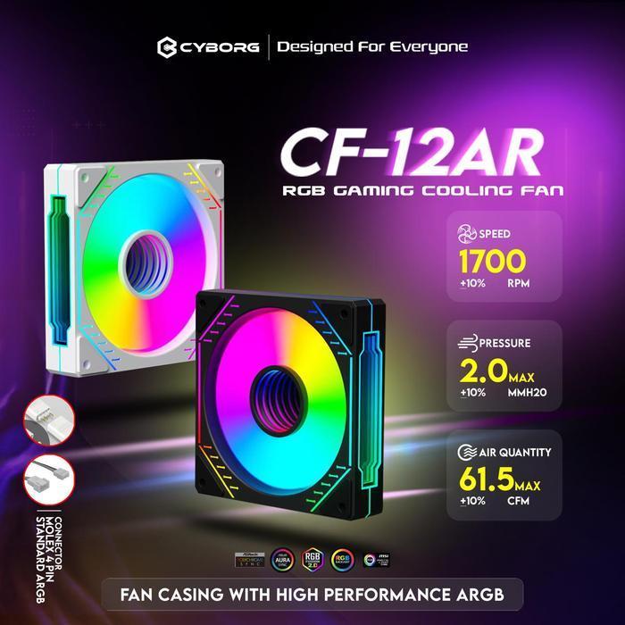 CYBORG RGB GAMING COOLING FAN 12CM SINGLE BLACK