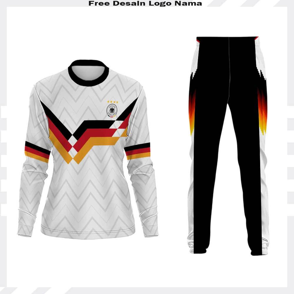 Baju Kaos Wanita Jersey Sepak Bola Piala Dunia 2026 Jersey Suporter Jerman Pildun 2026 Fullprint