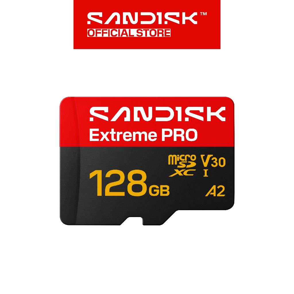 SANDISK microSDXC Extreme Pro 128GB Class 10 UHS-I A2 V30 U3 4K UHD Action Cam / Drone (Up to 250MB/