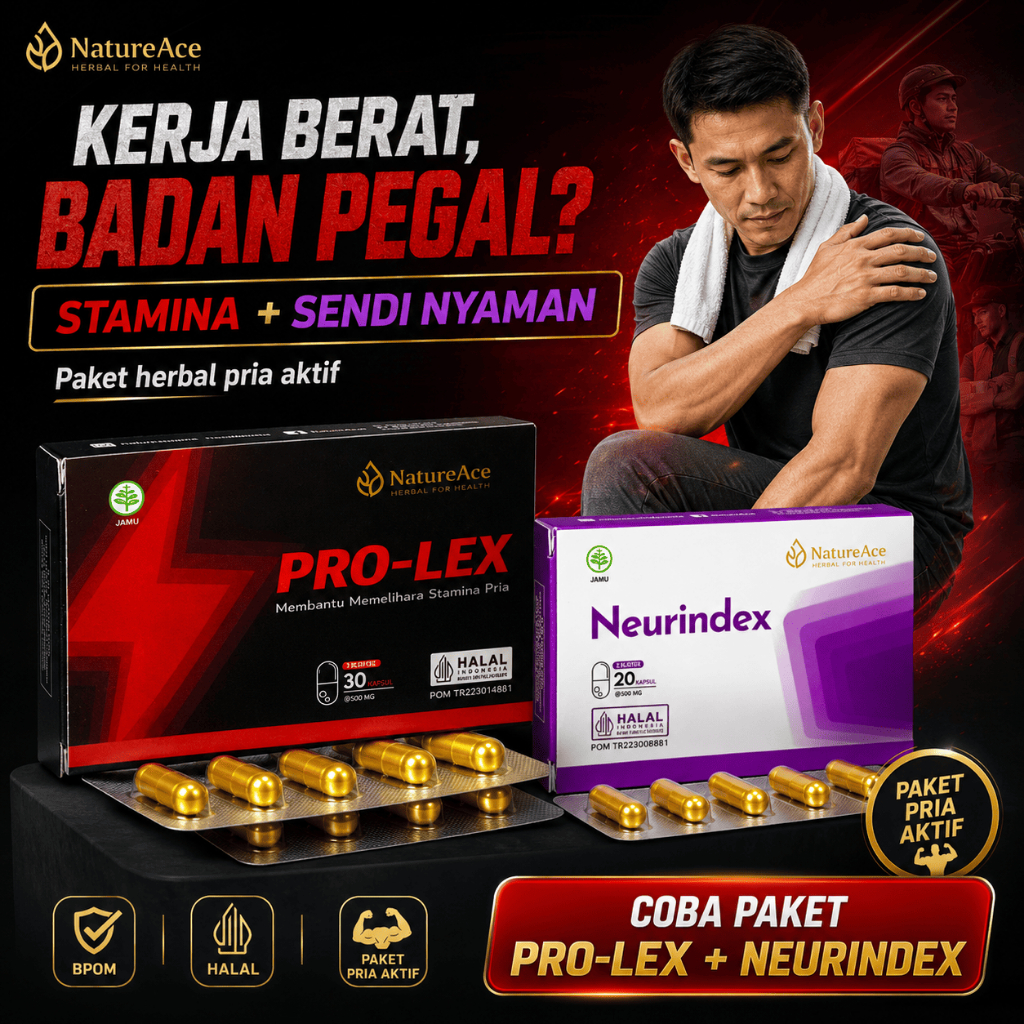 Paket Pro-Lex Neurindex Herbal Stamina Pria Pegal Linu BPOM Halal