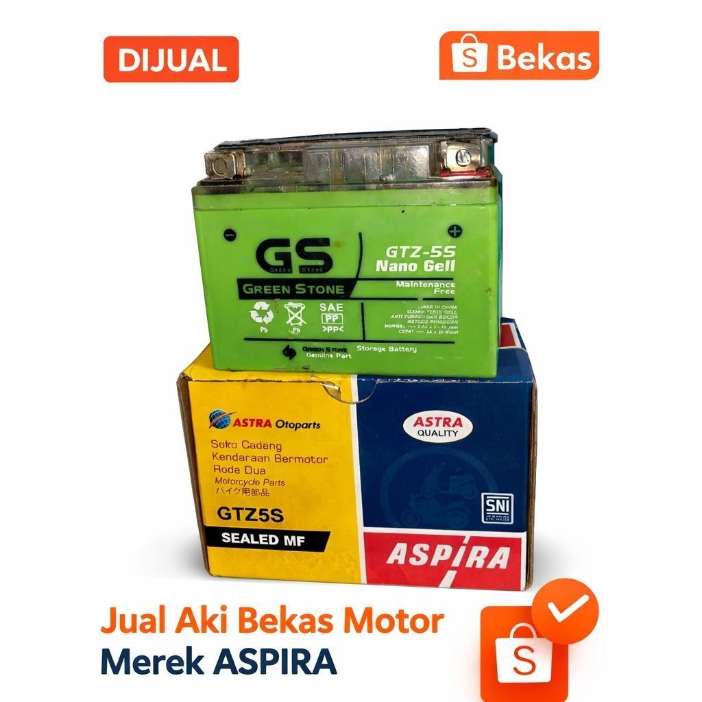 Aki Bekas Merk Gs kondisi normal