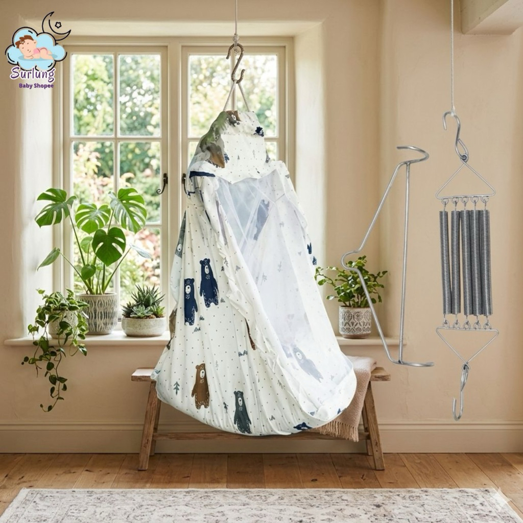 COD/ayunan bayi satu set lengkap/ayunan jaring gantung/ayunan bayi gantung dan tiang/ayunan bayi gan