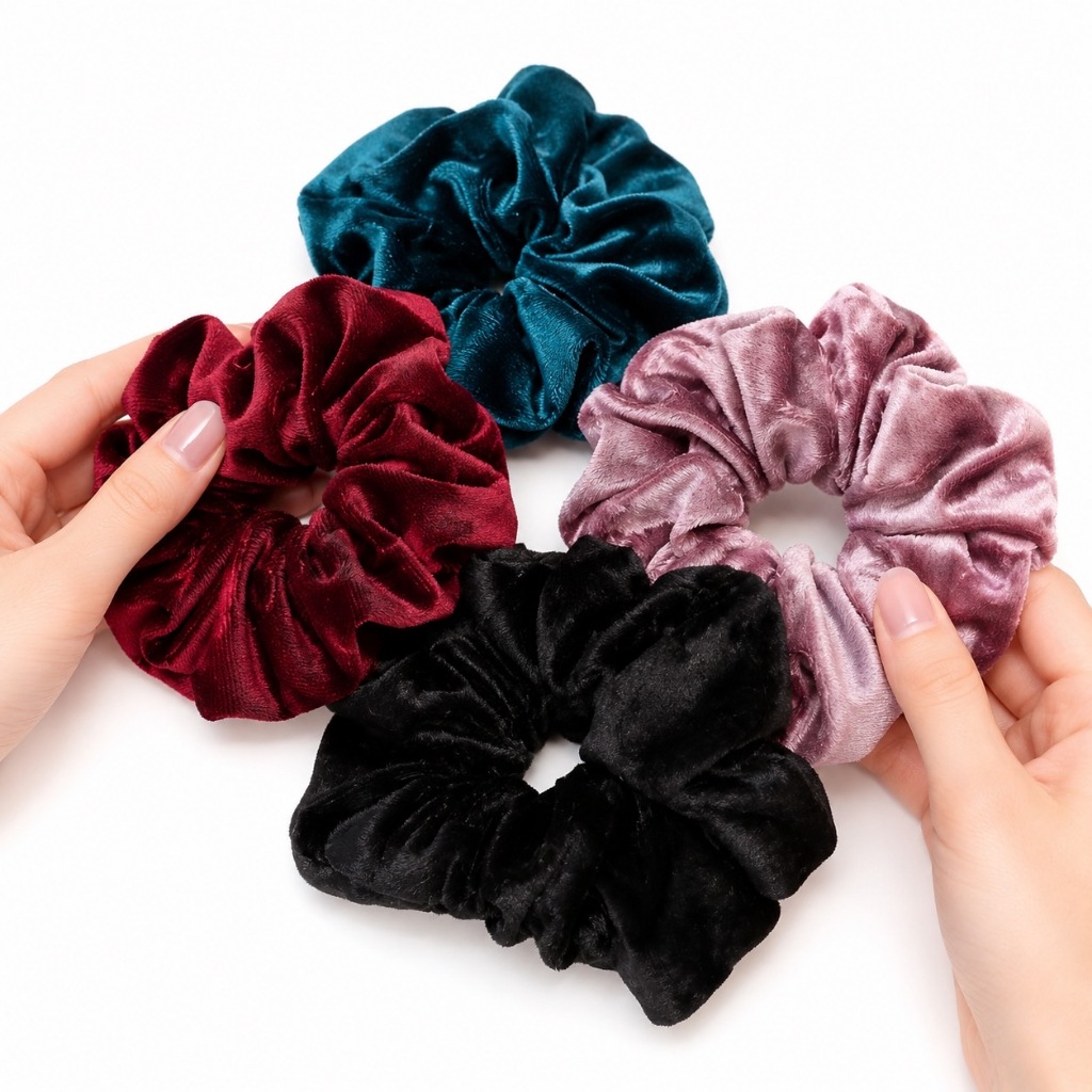 Ikat Rambut Bludru Scrunchie Bludru Jumbo Premium Kunciran Cepol Hijab Bludru Ikat Rambut Wanita Fem