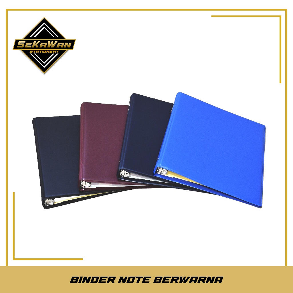 Schedule Binder Note B5 / A5 Ring Besi - File Binder Kulit Sintetis - Biru / Merah / Hitam