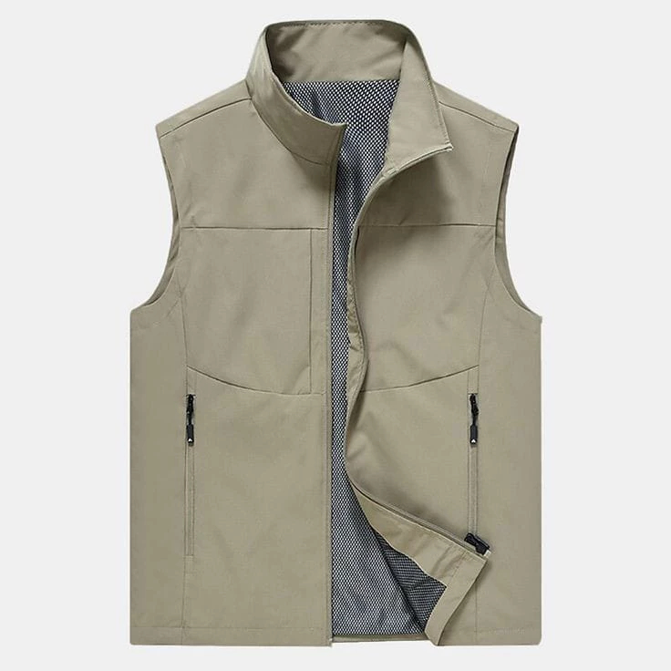 Rompi Vest pria Outdoor Warna Krem