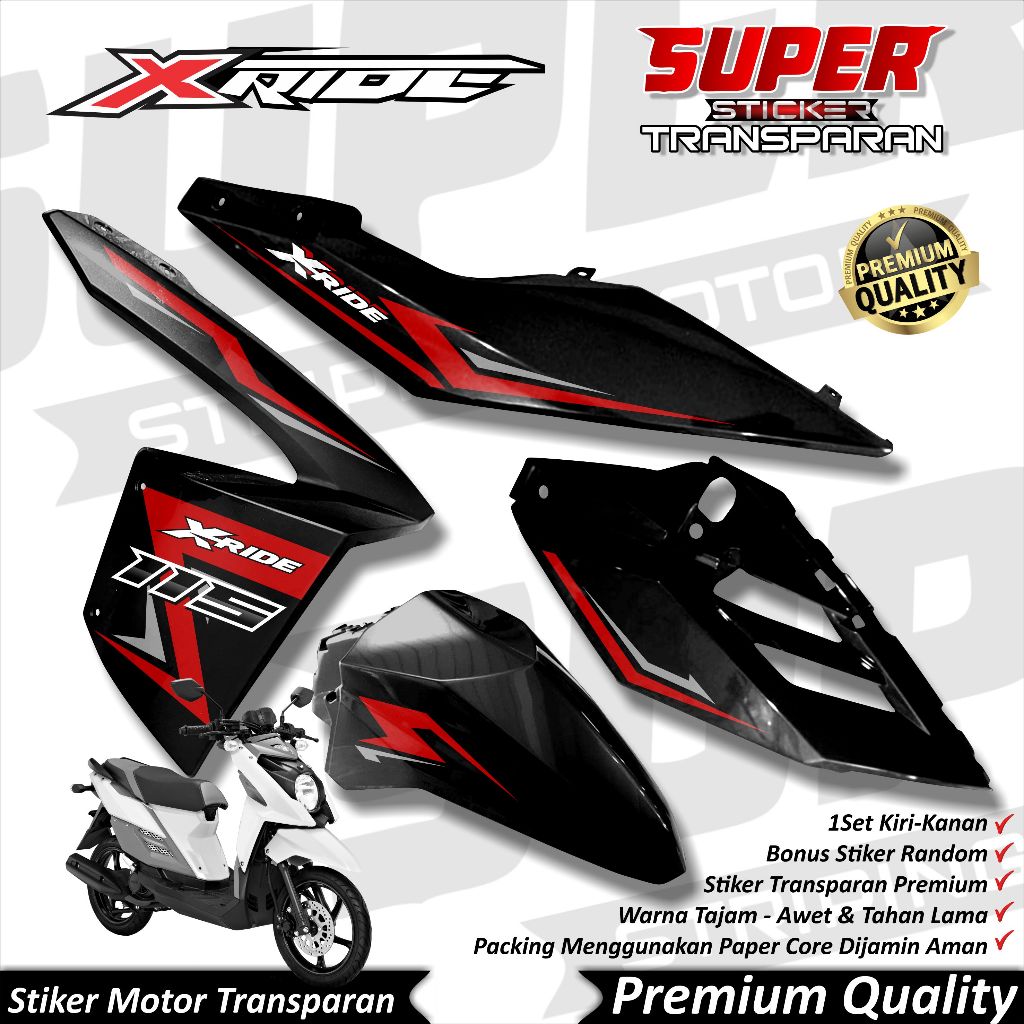 Stiker Transparan X Ride 115 Anti Luntur keren Striping Xride Striping Yamaha Xride 115 LES X