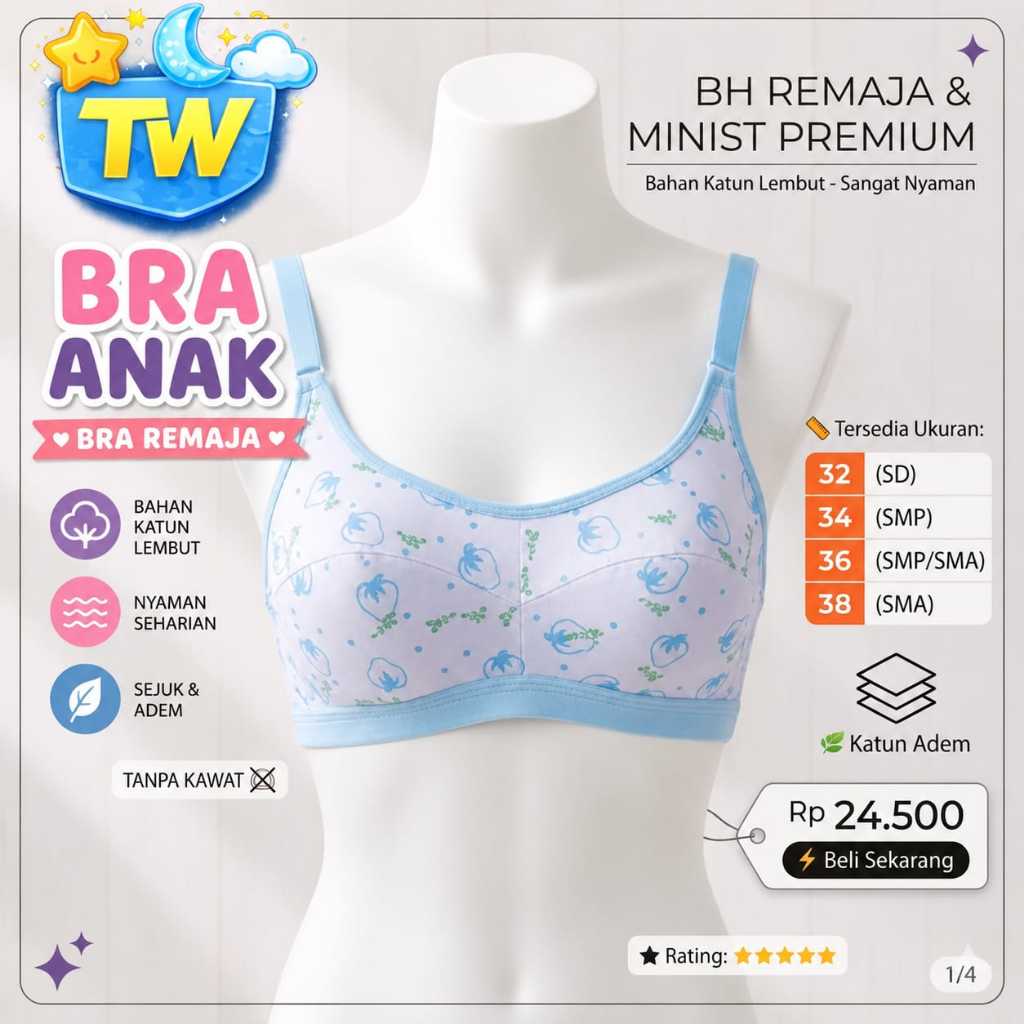 BH Anak Bra Anak/Remaja 3-6 PCS Bh Harian Anak/Remaja SD-SMP-SMA