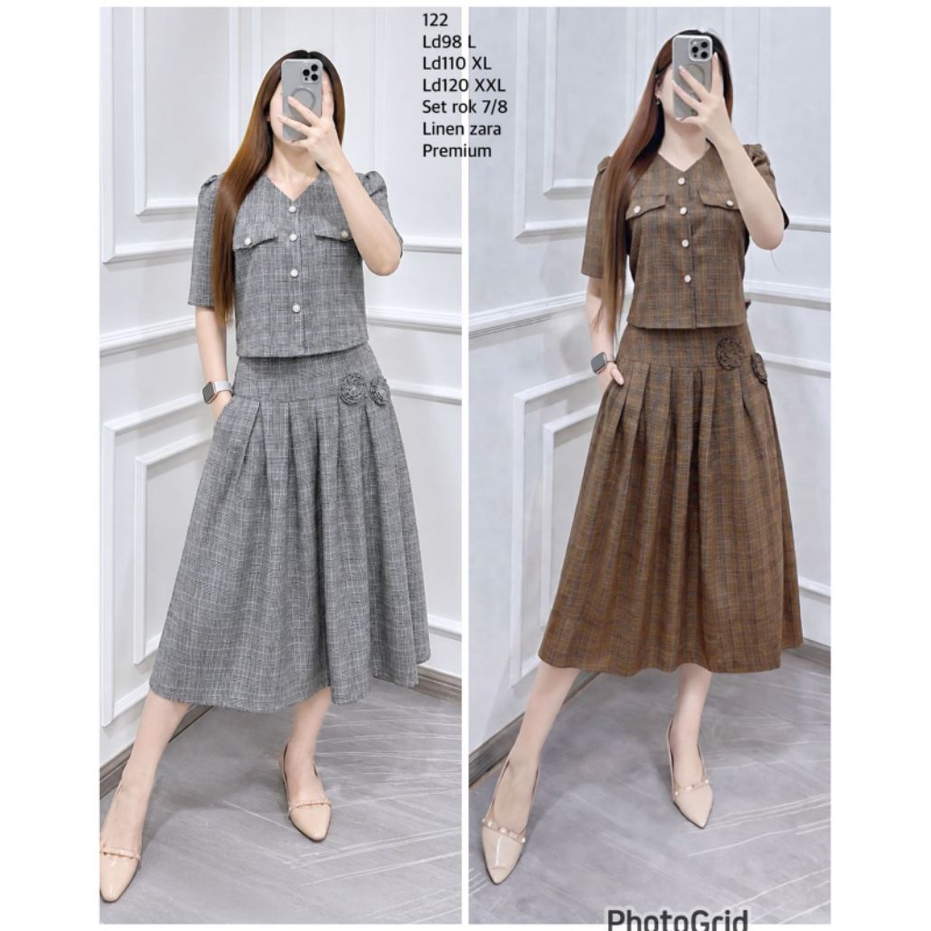 ARISA set crop rok panjang