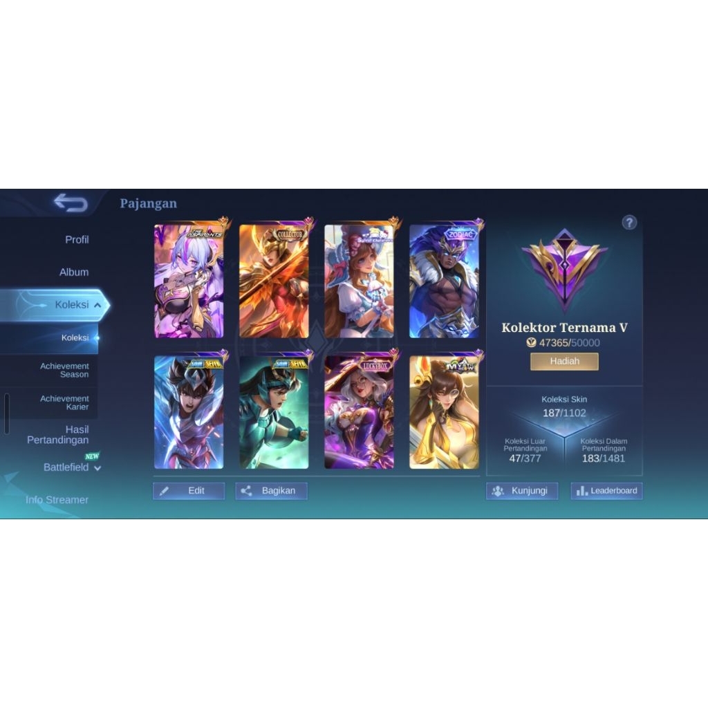 SKIN 187 ASPIRANT VEXANA, COLECTOR PARSHA, SANRIO FLORYN, LUCKYBOX ALICE, SEIYA CHOU & BADANG, NARUT