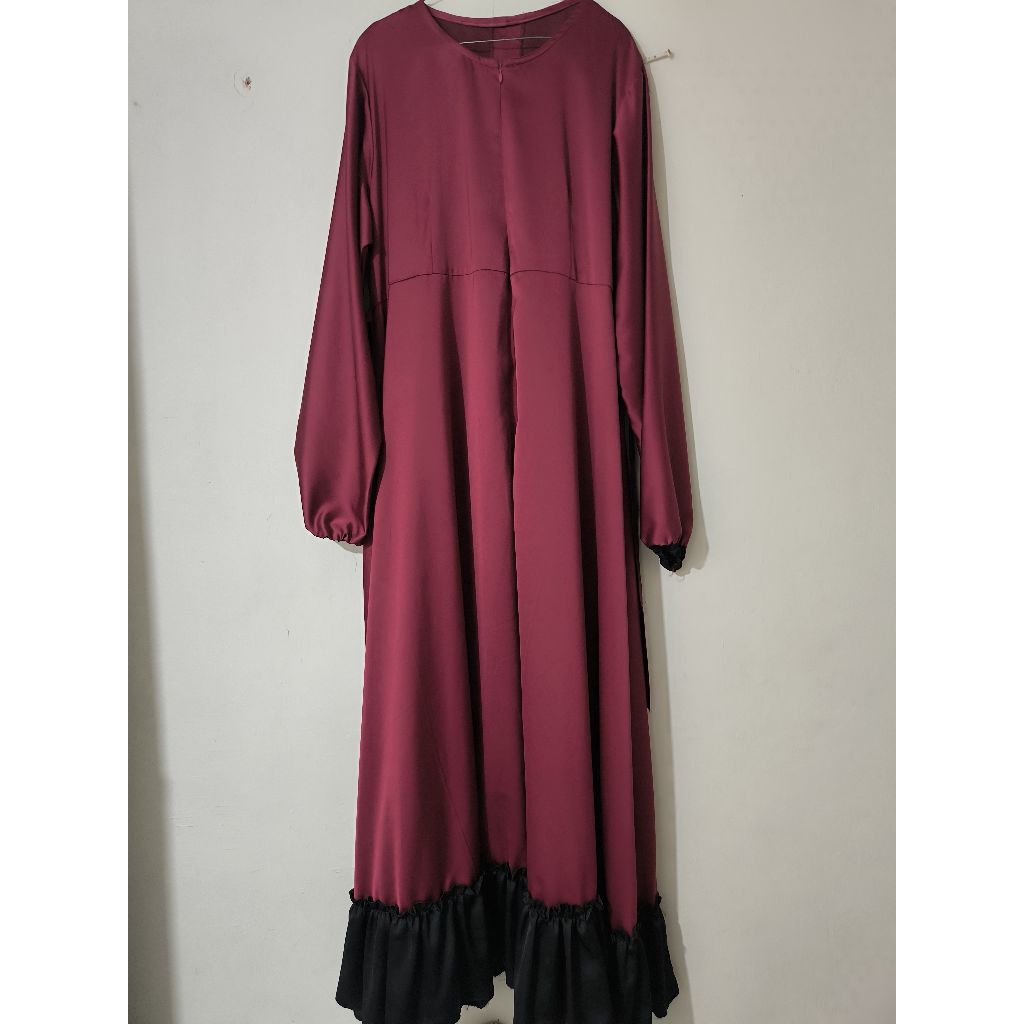 Gamis maroon gamis burgundy gamis super mayung gamis satin gamis syar'i gamis princess