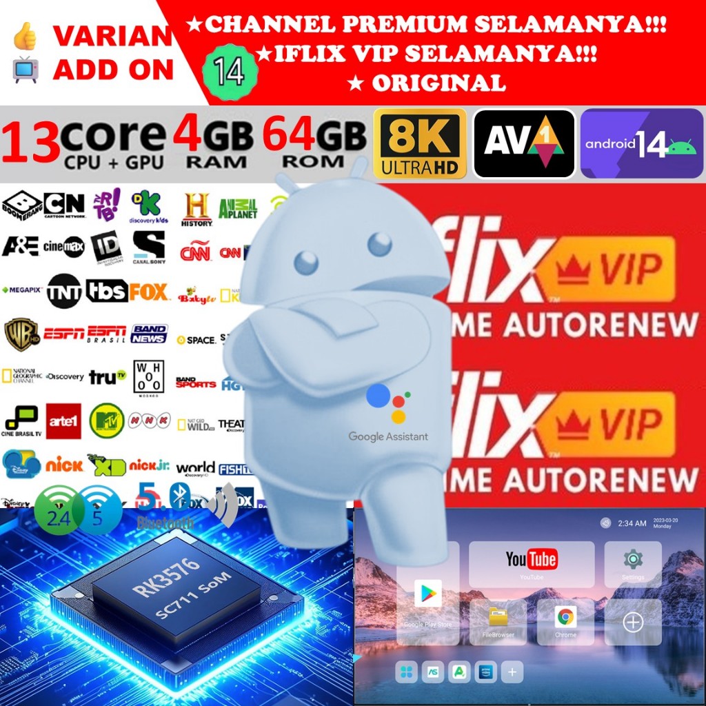 TV Box Android 14 EVPAD 10P 6S 6P 5S SVICLOUD TANIX MXQ Q3 X3 X9 X96 K9 H96 MAX X96Q M96 K9 G96 T95 