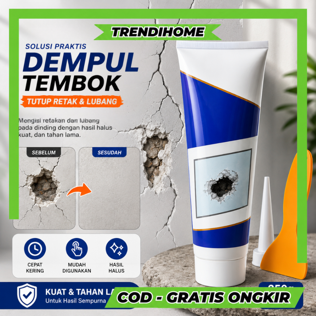 [TrendiHome] Dempul Tembok Dinding Retak - Lem Tembok Pelapis Dinding Anti Retak - Wall Repair Cream