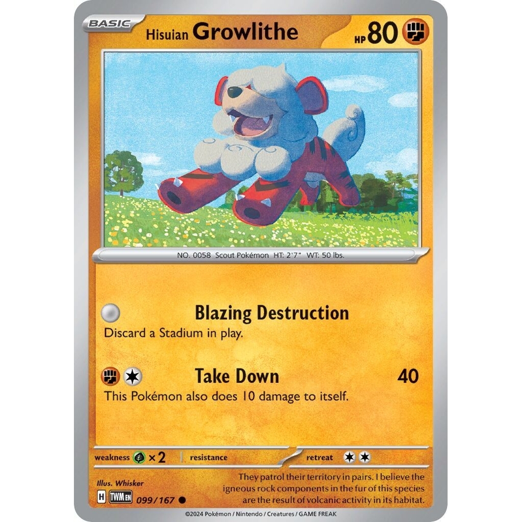 Tcg Pokemon Hisuian Growlithe TWM Eng