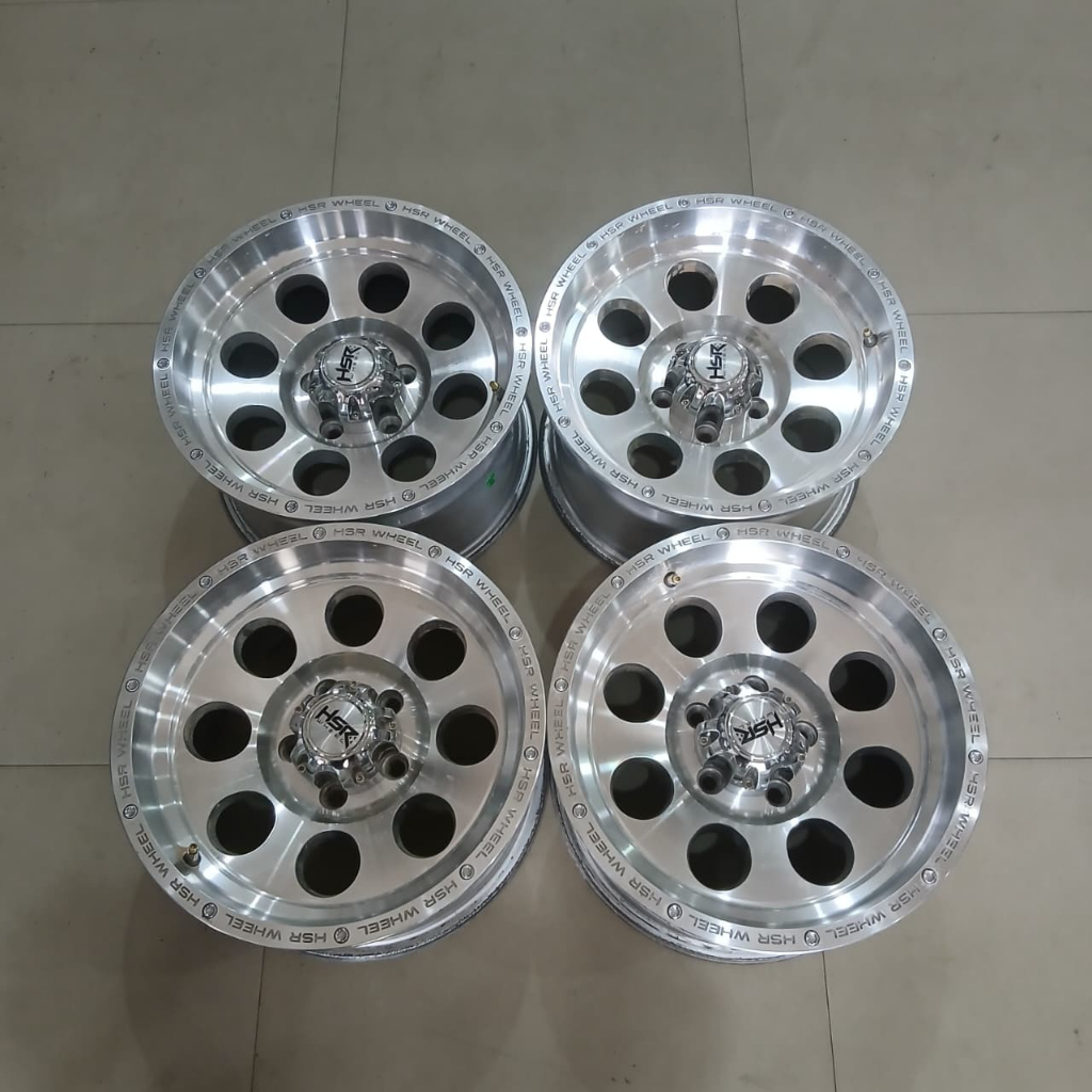 velg/pelek mobil second hsr ring15 pcd5x114 warna silver polish cocok untuk grandmax,innova,dll