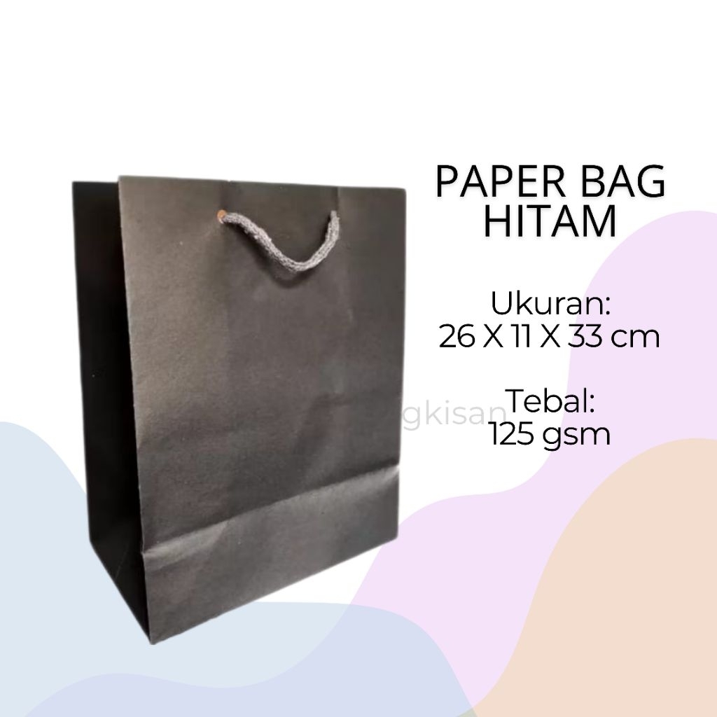 [.PB] Paper Bag Souvenir Kado Hadiah Hampers Polos | Tas Kertas Hitam