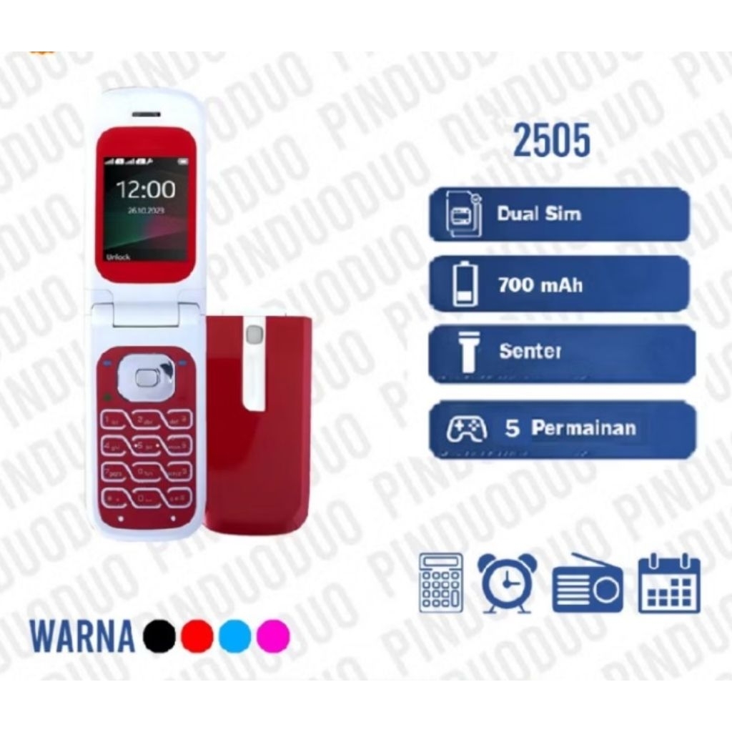 Hp Nokia Lipat Original 2505 Flip Dengan Warna Bagus Dan Murah
