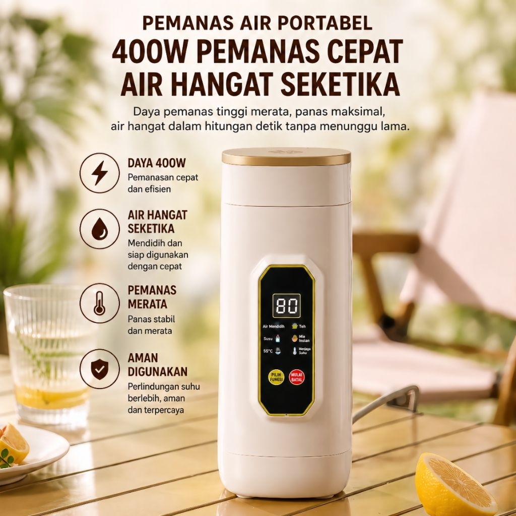 Kettle Listrik Stainless 316 Kettle Elektrik anti bocor anti panas Termos listrik / Termos Isolasi P