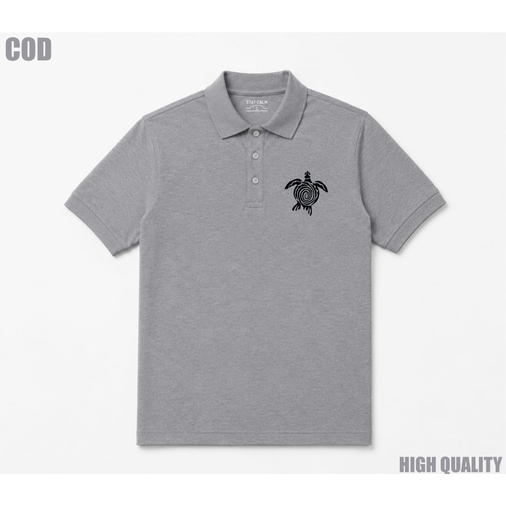 STAY CALM POLO SHIRT BASIC BAJU POLO REGULER COTTON COMBED HITAM PUTIH ABU MISTY NAVY COKLAT