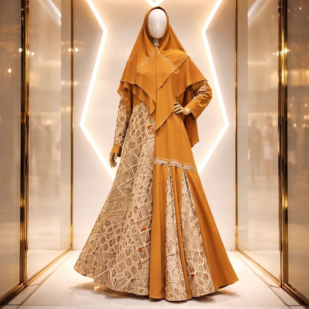 Cuci Gudang SET Syari GAMIS ZENA COKLAT CERUTY
