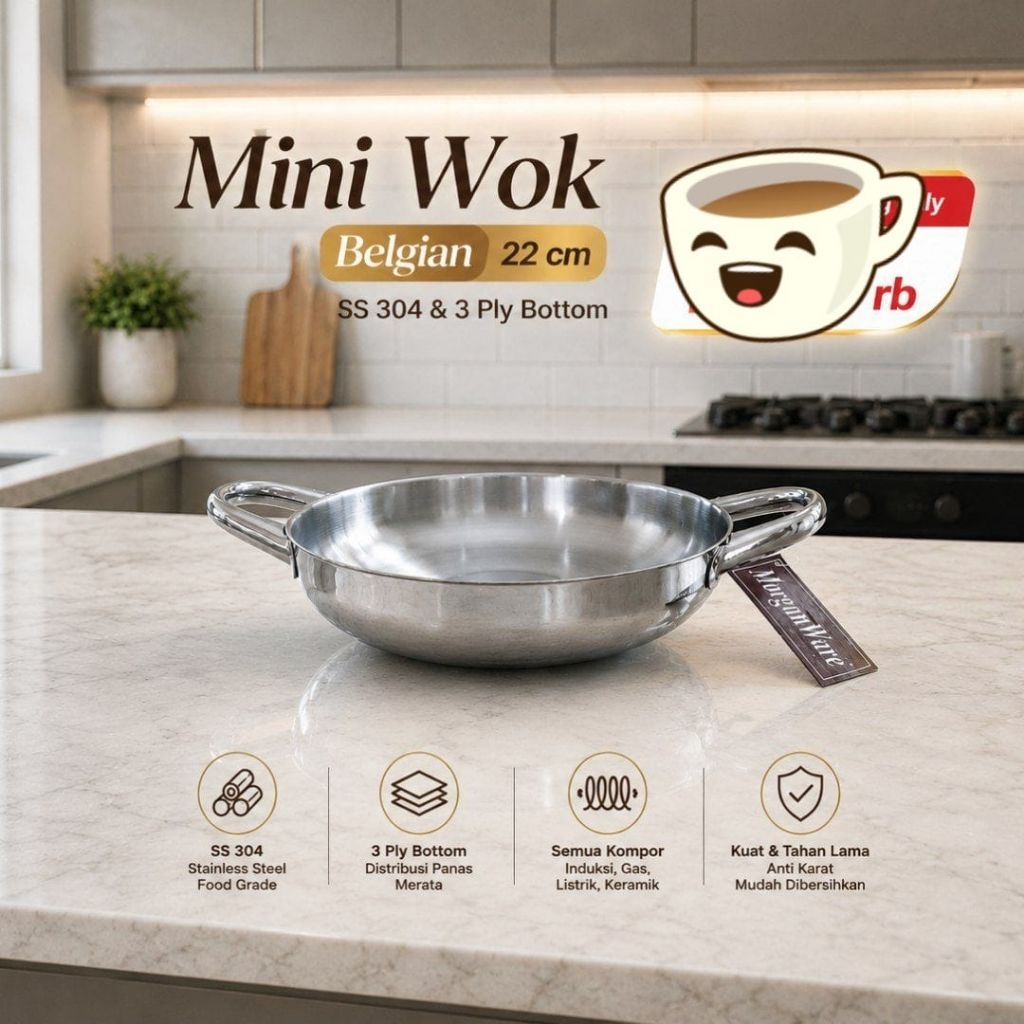 MINI WOK BIMA EXPORT BELGIA 22 CM