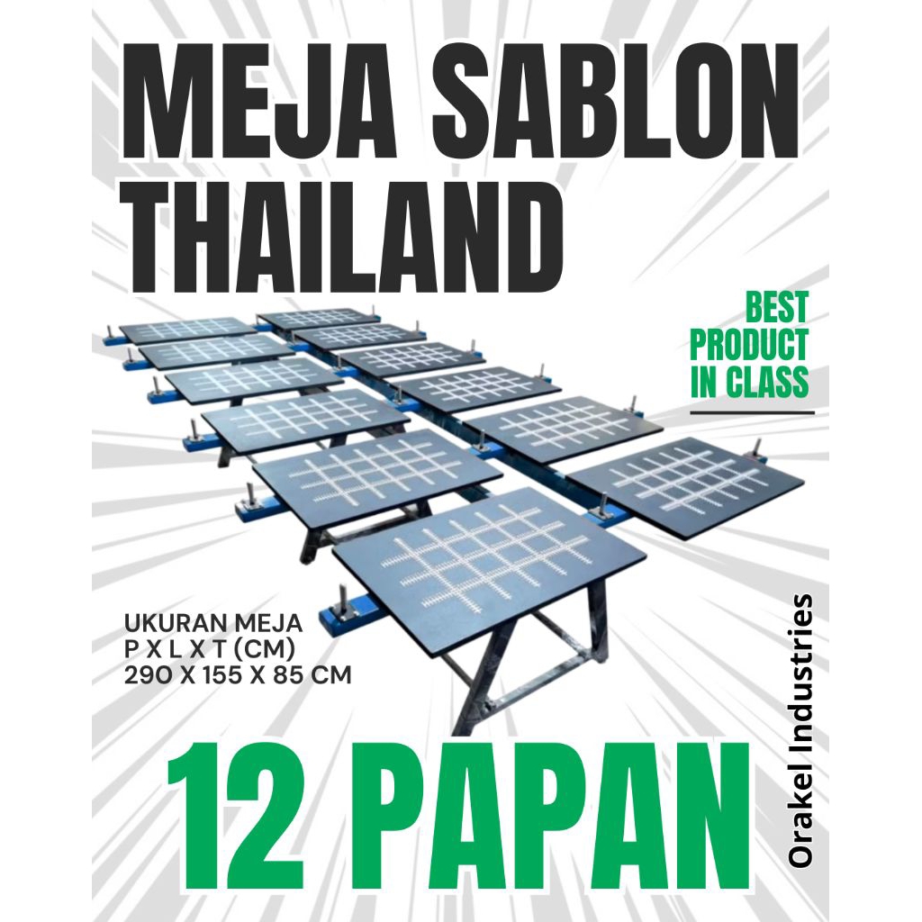 MEJA SABLON THAILAND 12 PAPAN 40x60 DOUBLE PIN FREE ONGKIR SEJAWA