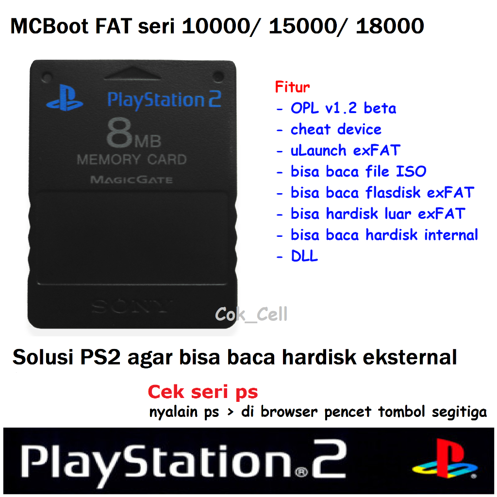 MC Boot FAT PS2 Seri 10000 / 15000 / 18000