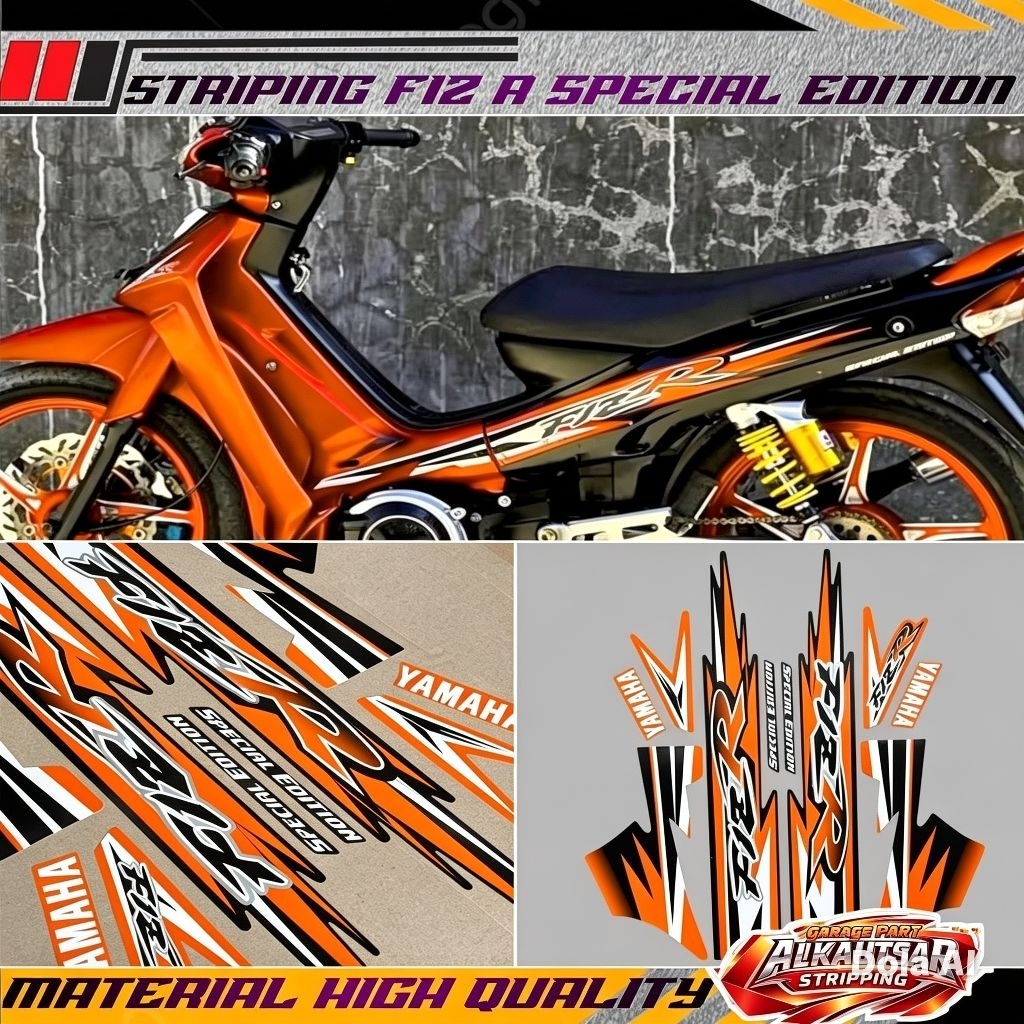 Striping Stiker Yamaha F1ZR fizr fiz r f1 zr special edition new stiker list body hitam oren